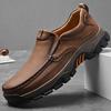 Moccasin Travel Climbing Camping Footwear Retro Style Leather Loafers Mens Comfort Casual Shoes Breathable Men Business Footwear