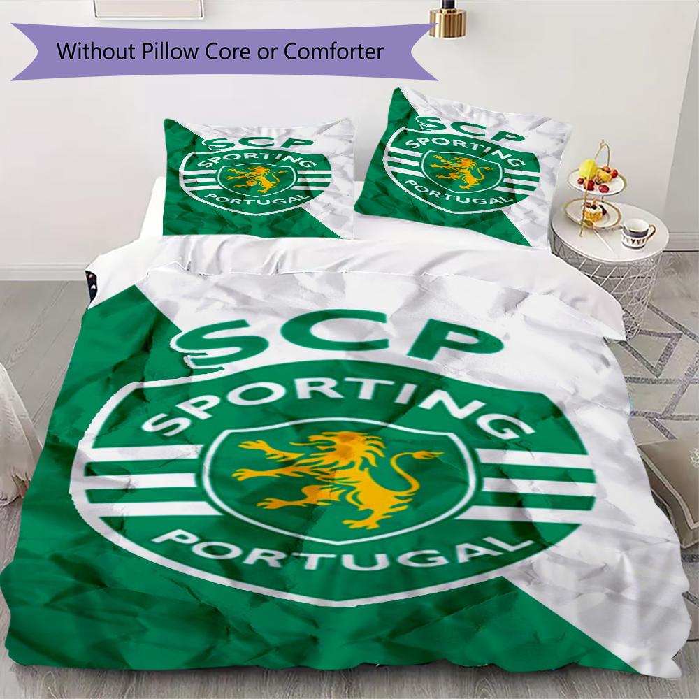 Sporting CP Pattern Bedding,Quilt Set Quilt Cover Pillowcase Home Birthday Gift(1 * duvet cover + 2 * pillowcase, without core)_lx