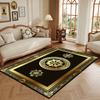Retro Luxury Golden Border Carpet Living Room Black Non-slip Big Size Decoration Bedroom Rug Soft Easy Clean Entrance Door Mat
