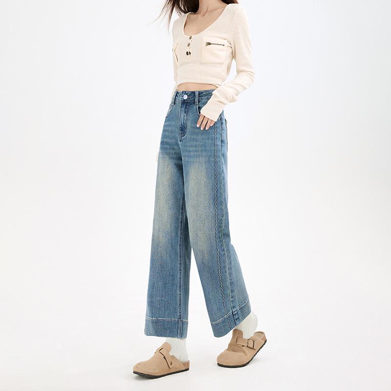 Damen Bestickte Stretch Straight-Leg Jeans - Herbst/Winter Hot Style, Figurformend für Birnenform, Kollektion 2025