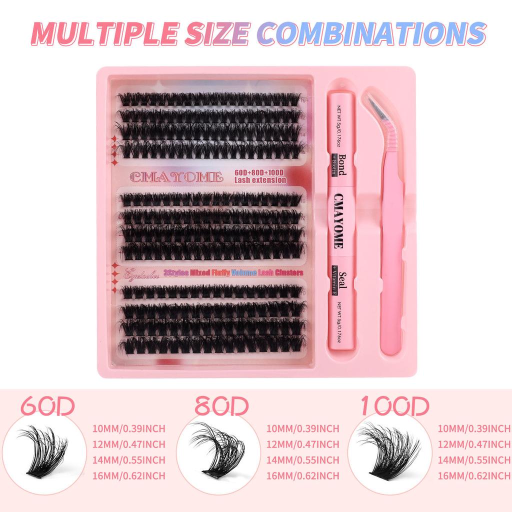 216 Clusters Of Dense Curled D-Curl Single Clusters Of False Eyelashes 10-16Mmdiy Segmented Grafting Of Natural Hair
