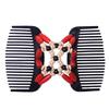Women Retro Double Magic Comb Clip Beads Elasticity Hairpin Stretchy Hair Comb