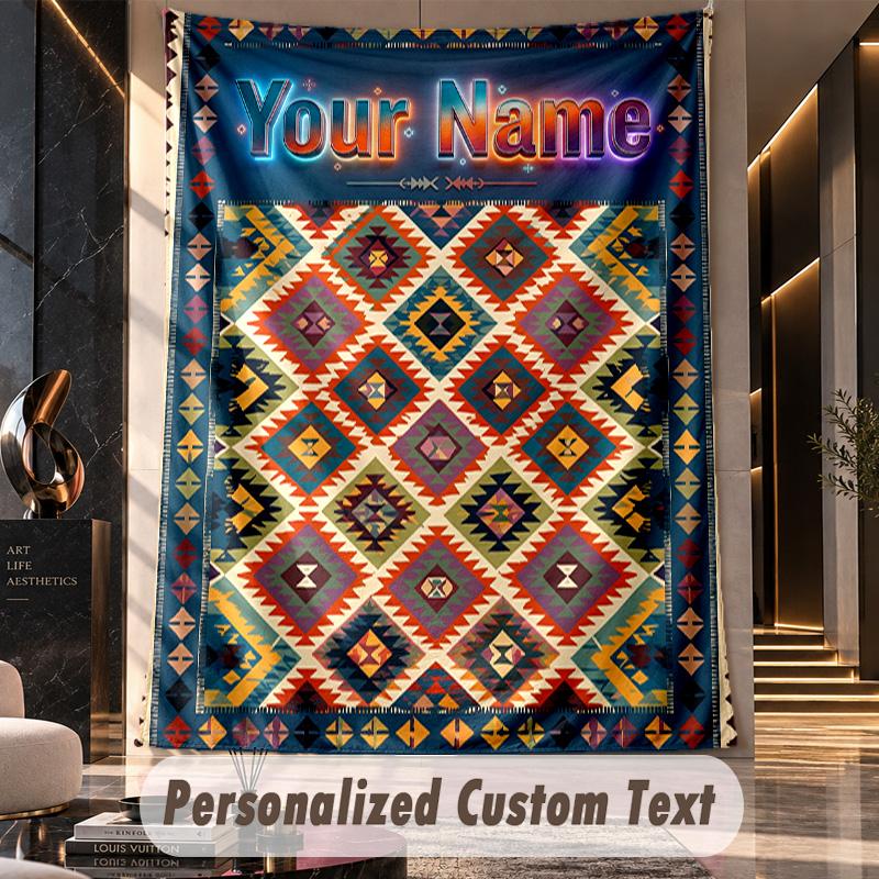 Decorative Artwork (28) Theme Custom Tapestry Personalized Custom Name Text Wall Hanging Tapestry Home Decor Background Cloth