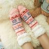 Women Fleece Lined Winter Socks Non Slip Indoor Floor Socks Soft Warm Cozy Christmas Patterned Socks for Home Use