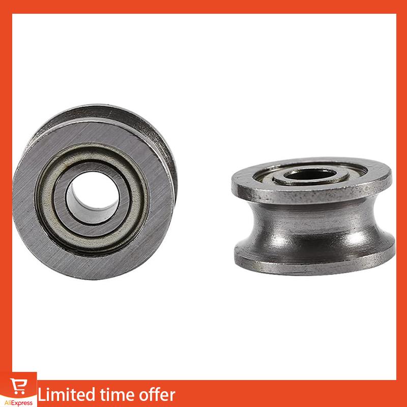 Fresh 100Pcs U Groove Bearing U624ZZ Carbon Steel Durable V Groove Ball Bearing Pulley For Rail Track Linear Motion Systems