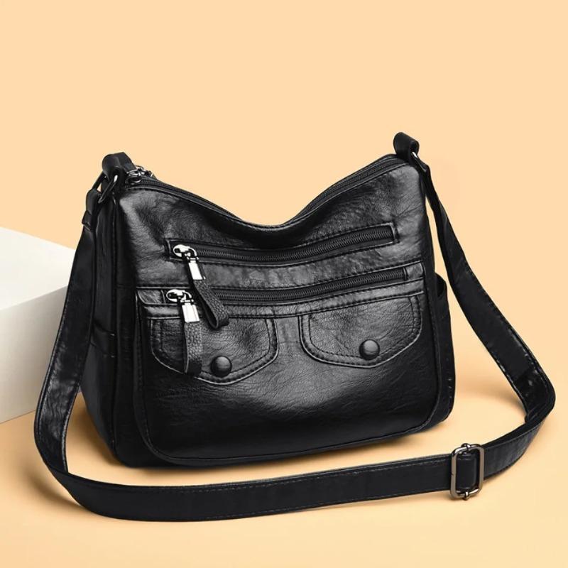 תיק צד נשים רטרו, תיק כתף לנשים, תיק נשים יומיומי מעור PU רך, מתאים לשימוש יומיומי, קניות, נסיעות לעבודה