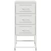 Nightstand White 36 x 39 x 78 cm Steel