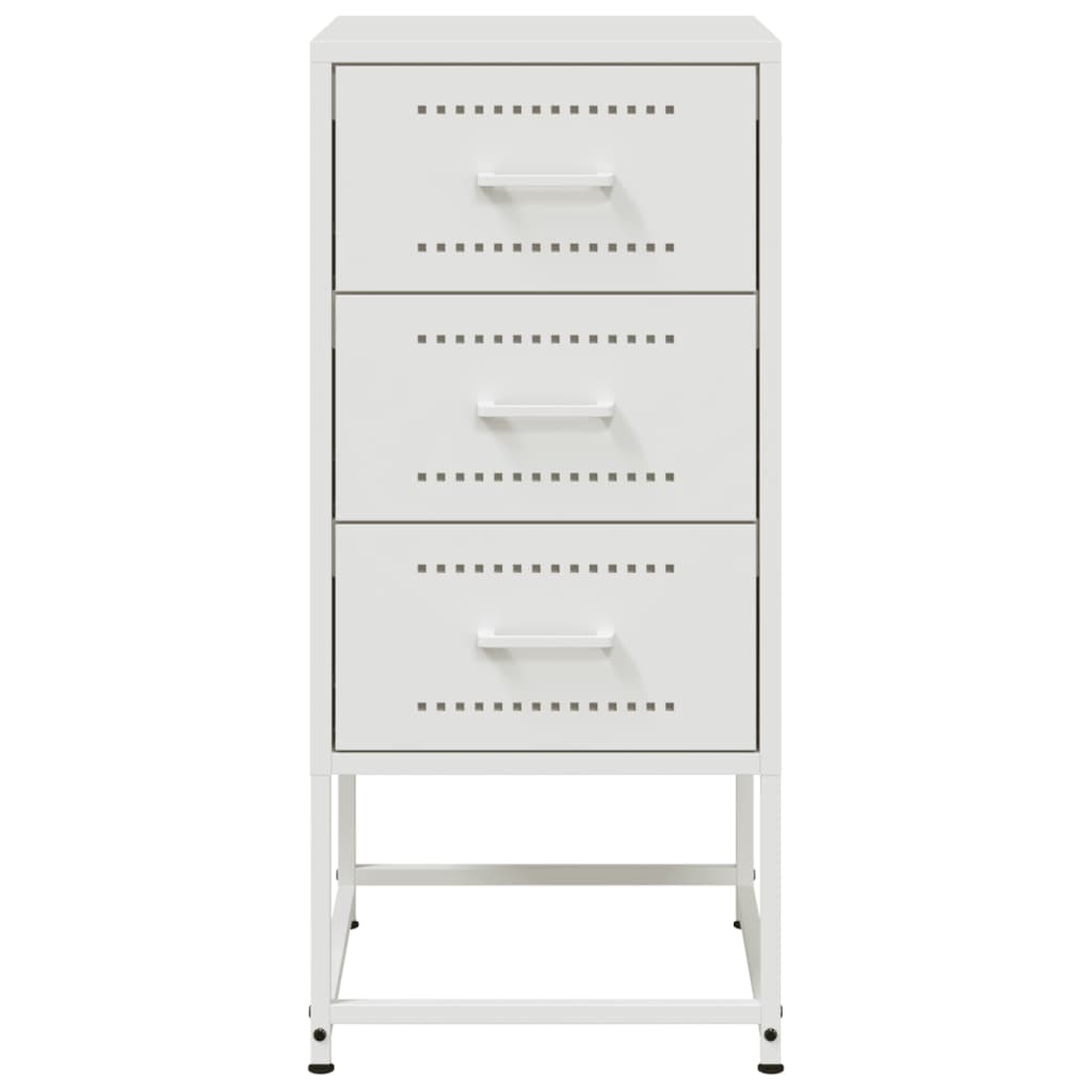 Nightstand White 36 x 39 x 78 cm Steel