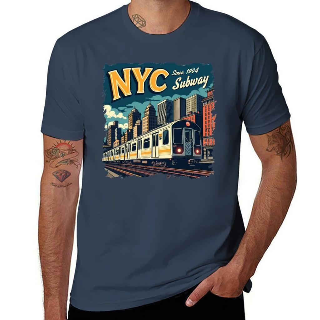 New York Oversize Tshirt Train Cotton Cotton Nyc Tshirt Unisex T T Shirts Subway Soft 100 Anime For Shirts Subway