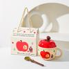 New Year Gift Gifts From Friends Elders Retro Apple Cup with Lid with Spoon Mug Gift Box for Best Friend Birthday Gift