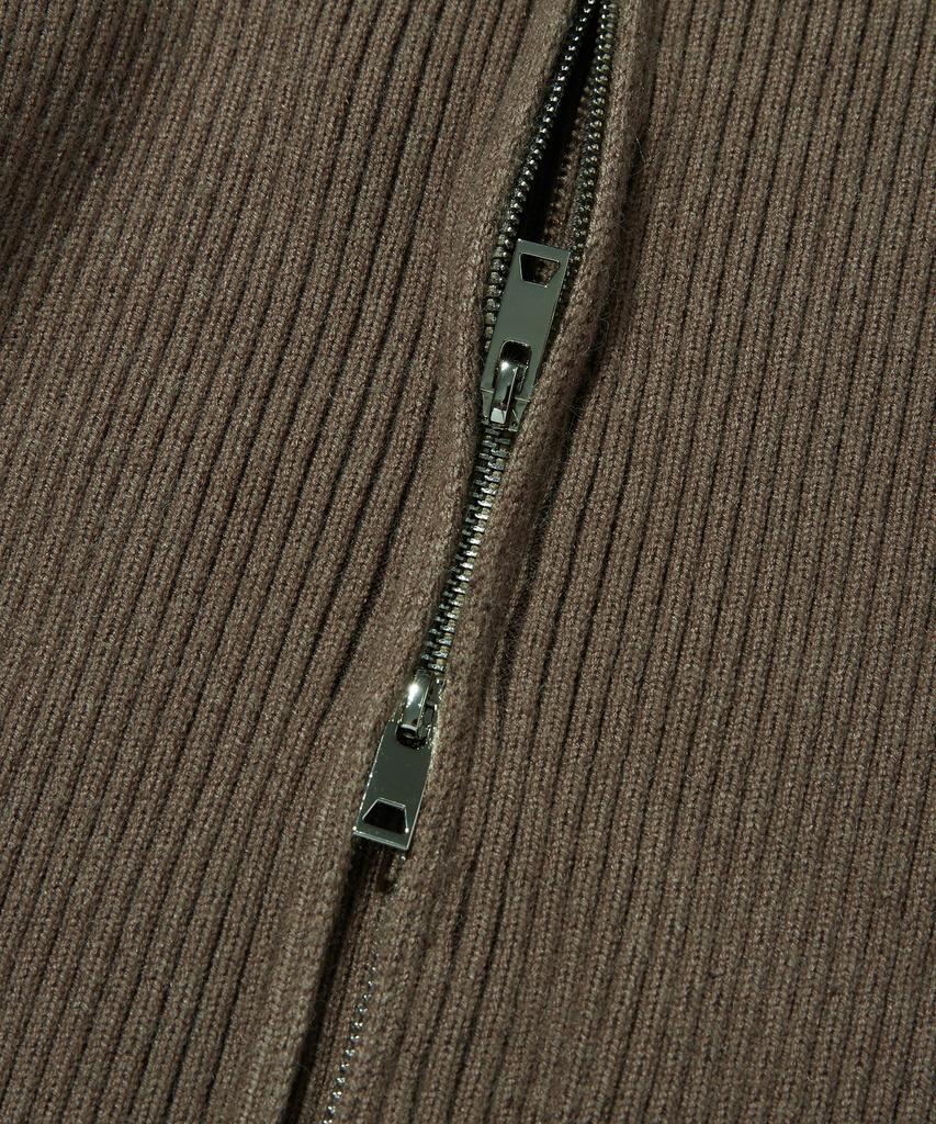 Seuweideu Fancy Crop Knit Zip Up [Brown]