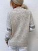 Women's Autumn/Winter Snowflake Pullover Sweater with Semi-High Neck