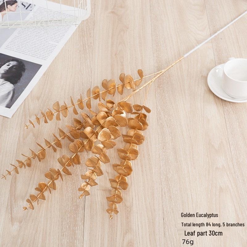 Gold Eucalyptus & Ginkgo Leaves for Wedding, Christmas & New Year Decor