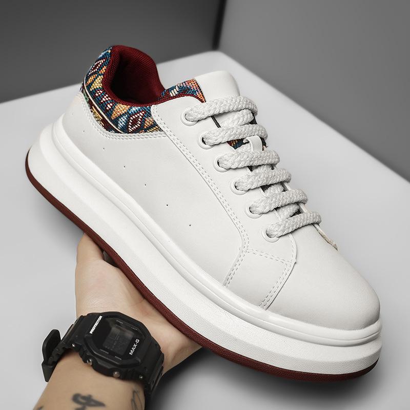 Autumn and Winter New Thick-soled Heightening Solid-color Board Shoes Light Luxury Versatile Sports and Leisure Shoes Men's