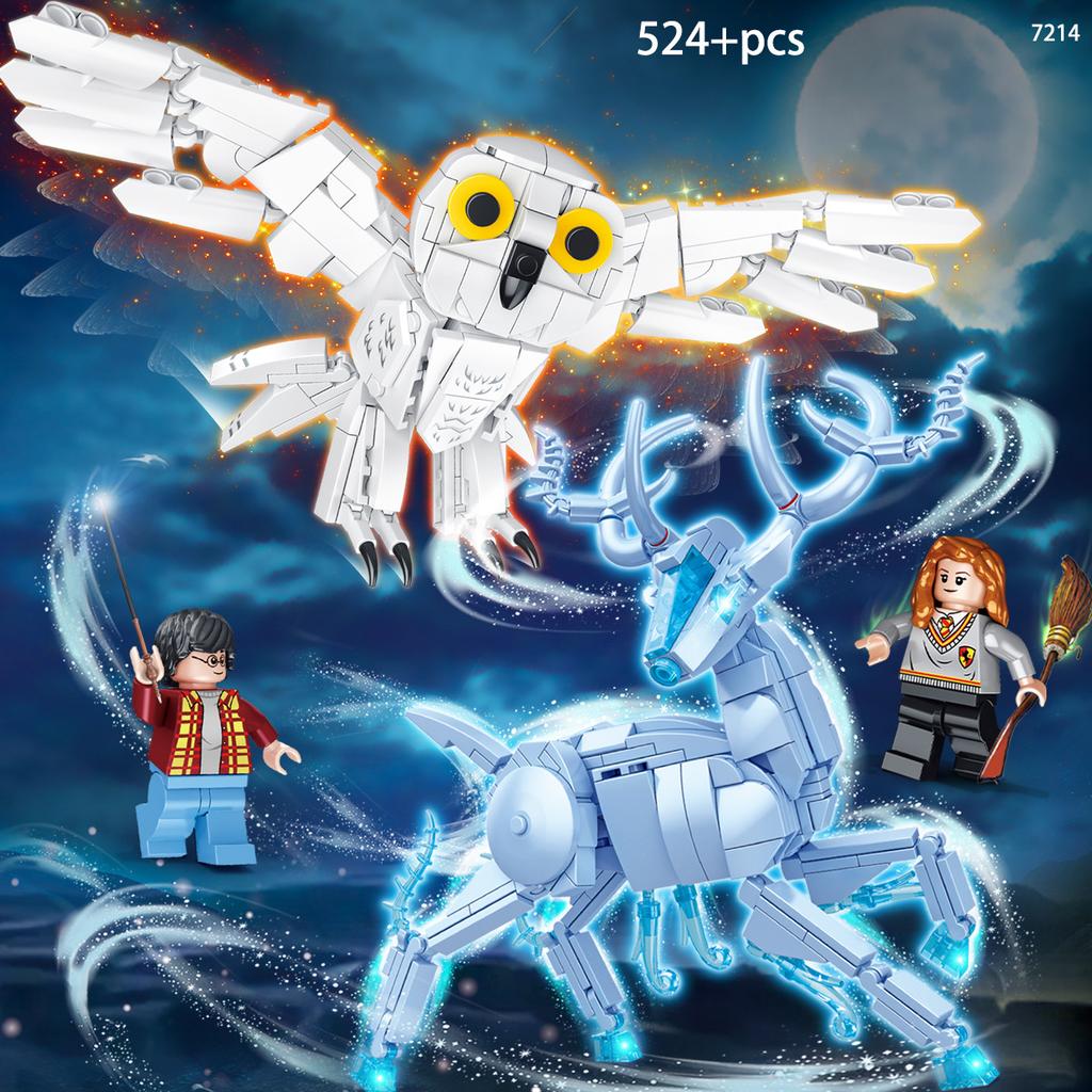 Harry's Magical World Owl Patronus Stag Spirit Building Blocks Toy Model 7214 Creative Gift for Boys