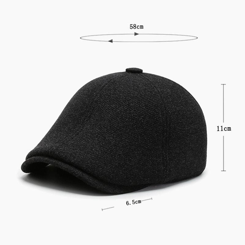 Middle-Aged and Elderly Cap Men's Autumn Winter Warm Peaked Cap Ear Protection Forward Cap
