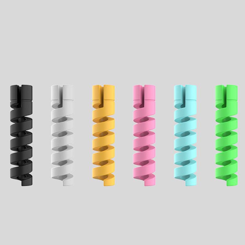 10 Stück Weiche Gummi-Datenkabel-Schutzhülle, Spiralförmiges Anti-Bruch-Wickelgerät für Ladekabel, Handy-Ladekabel-Schutz