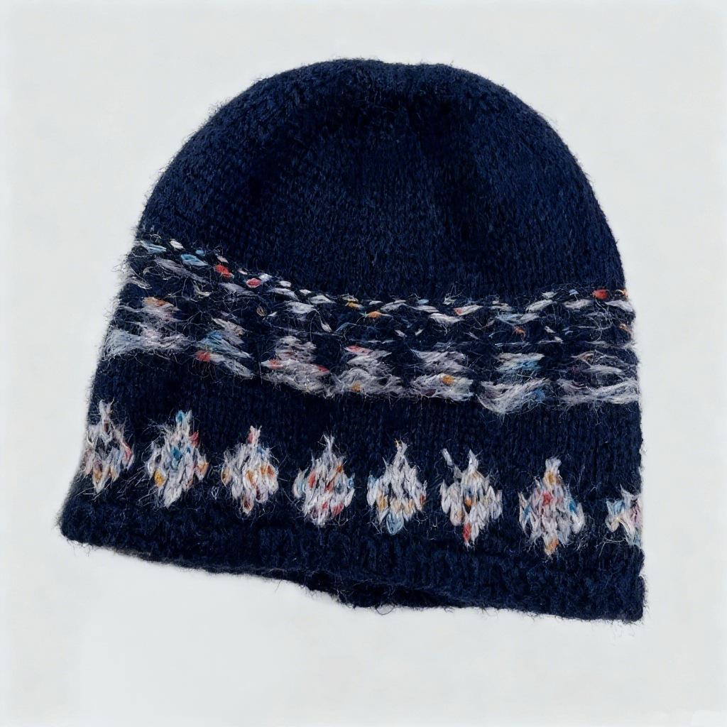 Japanese Fair Isle Women's Knitted Wool Hat - Warm, Versatile, Ear-Protecting Winter Beanie.