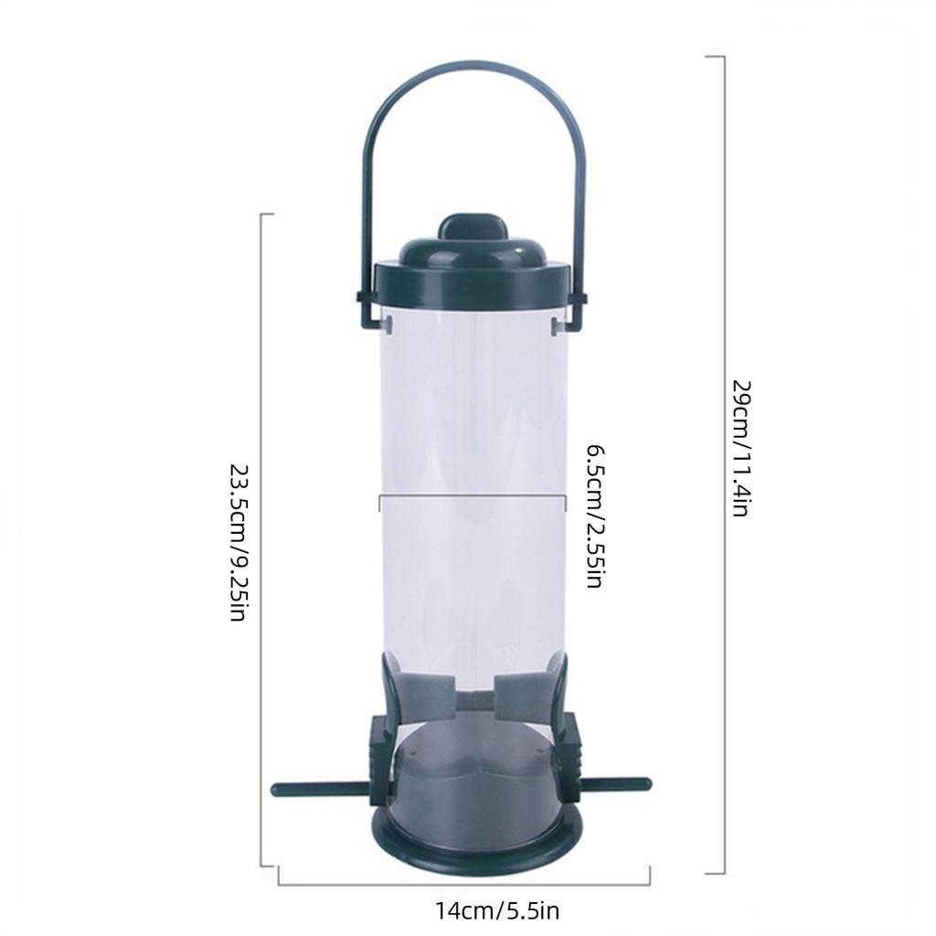 Outdoor Bird Feeder Bird Food Dispenser Squirrel Proof Bird Food Container Bird Food Dispenser Container Tubular Bird Suppliy