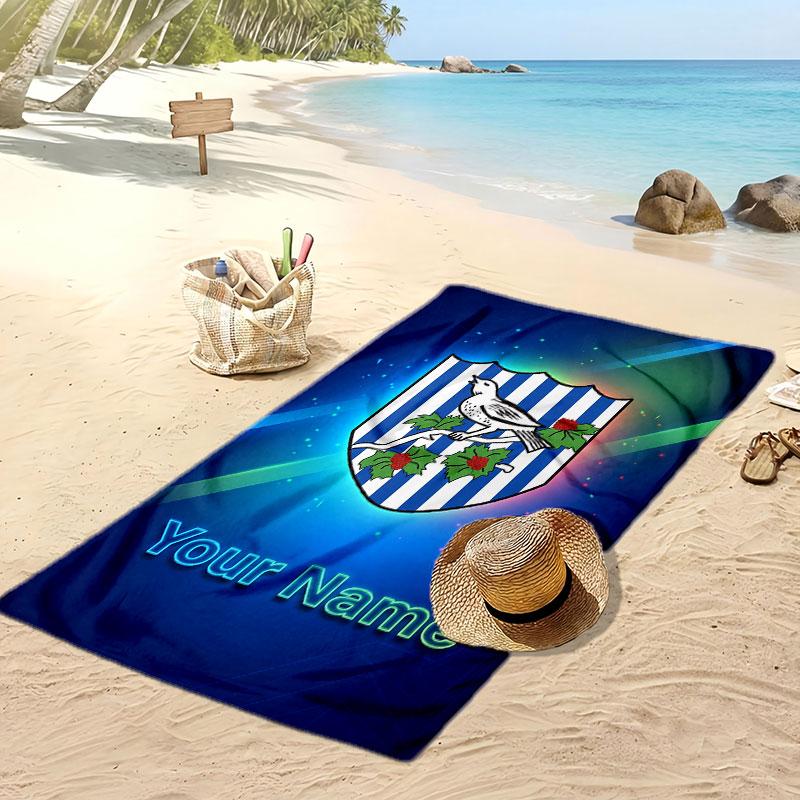 West Bromwich Albion FC Personalized Printed Beach Towel Soccer Logo Support Custom Name Text Absorbent Towel For Sport Travel Special Gift