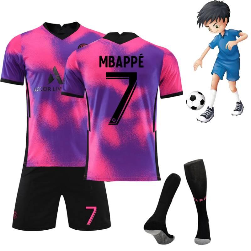 Stylish 2021 Paris Third Away Purple 7 Mbappe Football Kit 4 Ramos Jersey 30 Messi Suit Multiple Sizes