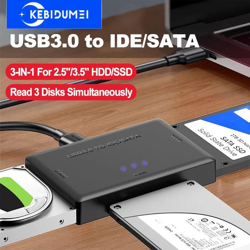 USB 3.0 naar SATA IDE Harde Schijf Adapter Converter Harde Schijf Lezer voor 3.5 2.5 inch HDD/SSD CD DVD ROM CD-RW 3 in 1 USB IDE SATA Adapter