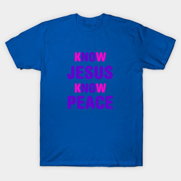 New Fashion Men T Shirt Know Jesus Know Peace Print Short Sleeve Tops Tees Casual