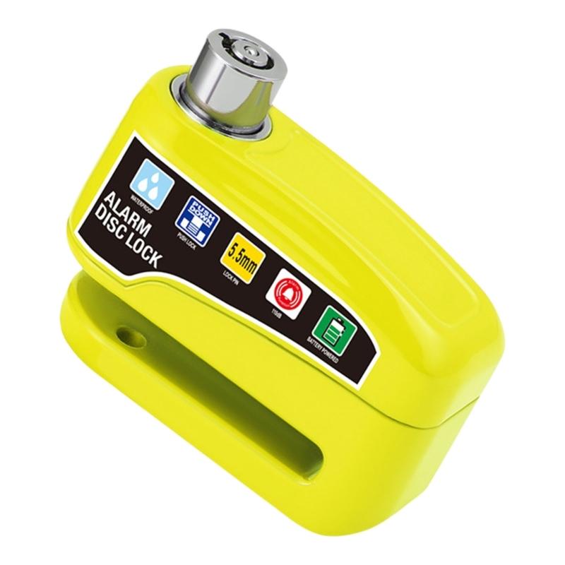

Anti Theft Bike Disc Lock Alarm for Scooter Mountain Bike 110dB Loud Sound Easy Operate зелений