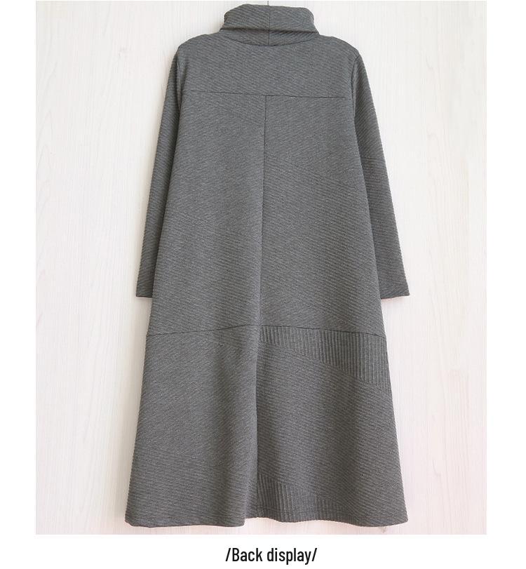 2026 Artistic High Neck Irregular Thickened Long Dress for Women