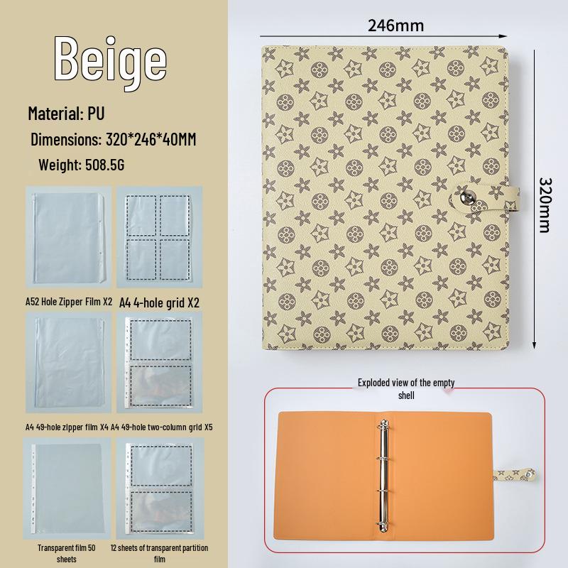 A4 Leather Family Document Organizer: Large Capacity for Birth Certificates, Tickets, Passports, and more.