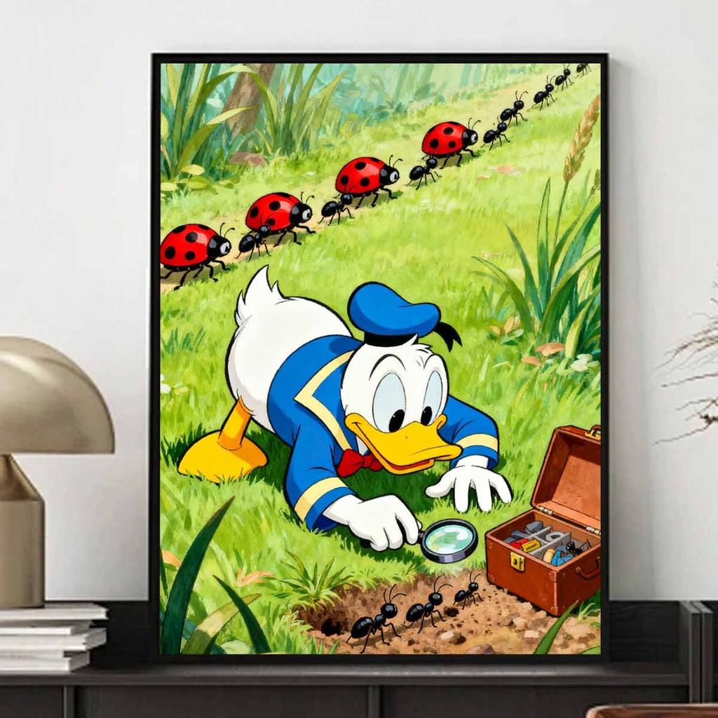 Disney Donald Duck Ants Ladybugs Diamond Art Painting Kit 5D Handmade Diy Diamond Painting, Home Wall Decoration