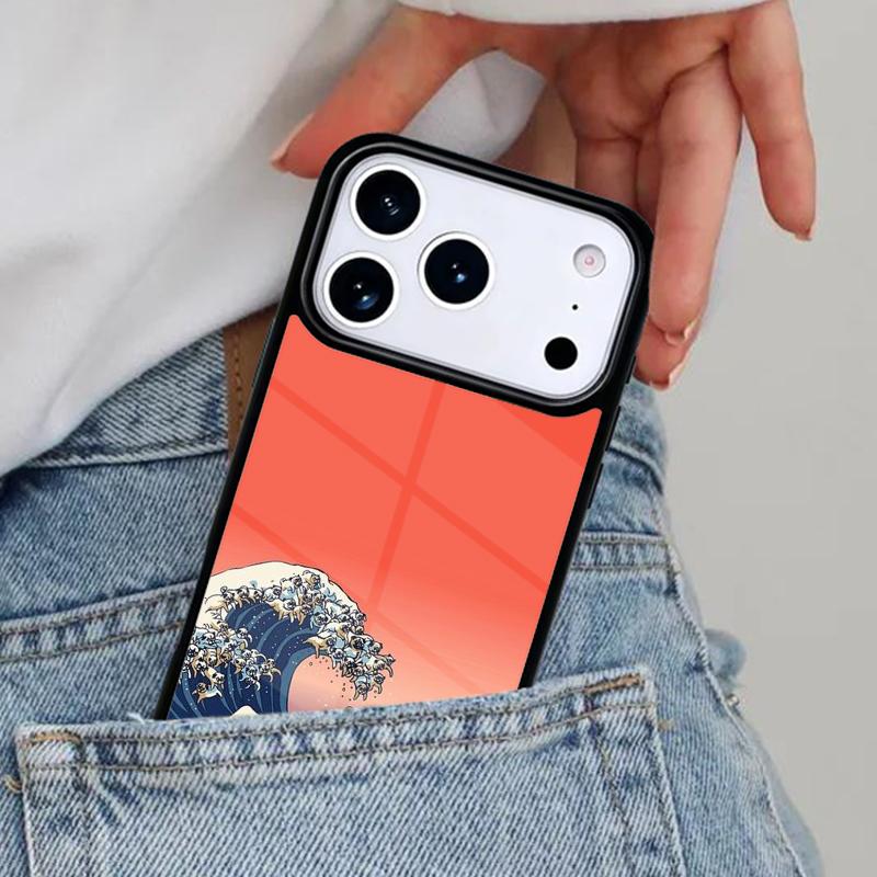 Japanese Wave Art Phone Case for iPhone 16e 15 14 13 12 17 Pro Max Plus Air 17pro Cover Coque