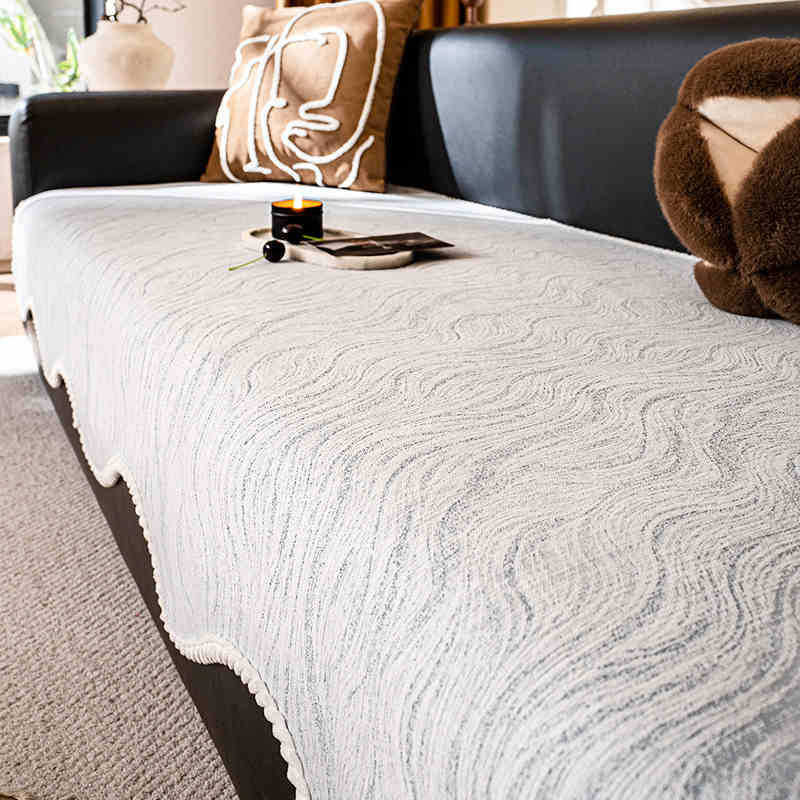 

New Shu Cotton Lint Sofa Cushion Autumn And Winter New Non-Slip Straight Row Leather Sofa Cover Cloth Towel Cross-Border 70*70cm