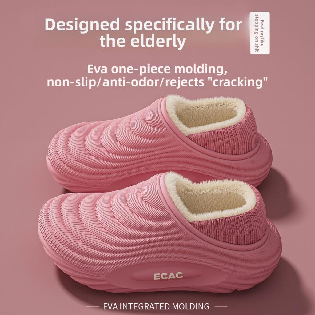 Winter Baumwollpantoffeln für Damen, Indoor Zuhause für Paare, Fleece für Wärme, Wasserdichtigkeit, Outdoor-Tragen, Rutschfeste Baumwollpantoffeln für Herren