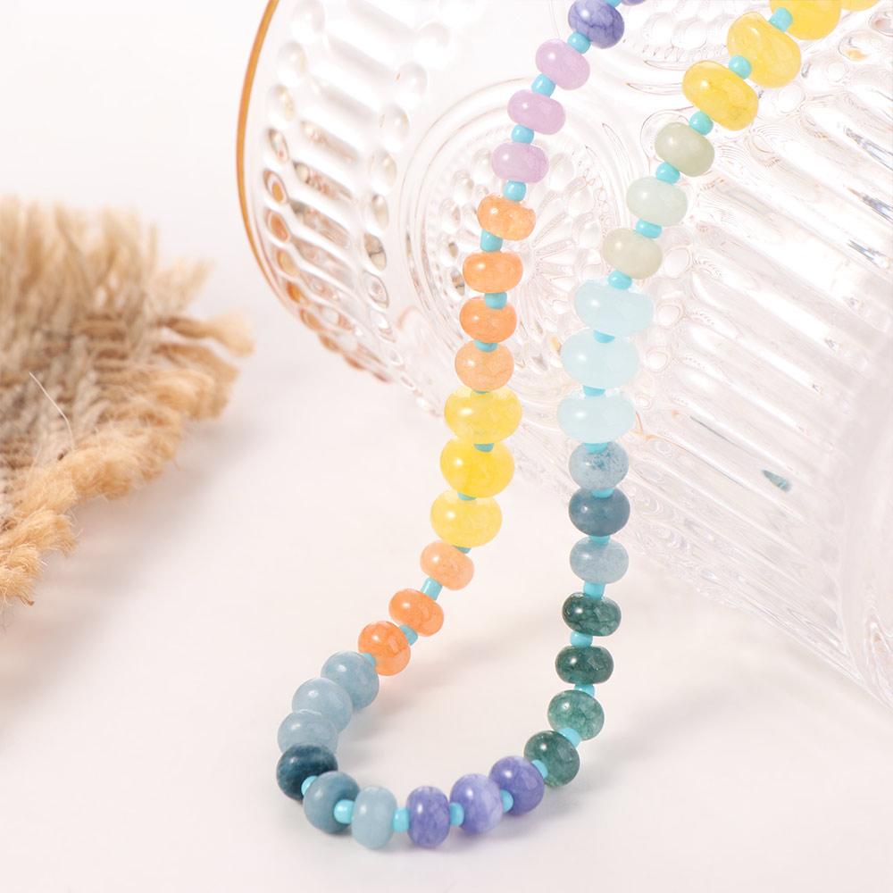 Bohemian Style Women's Beaded Necklace Handmade Rainbow Necklace Creative Neck Choker Gifts