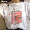Peach Harajuku Small Fresh T Shirts Unisex Print Korean Style Tshirts 90s Peachy Graphic Tshirts Fashion Funny Top Tees Female