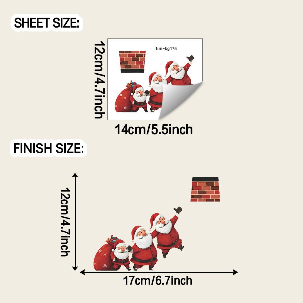 Cartoon Santa Claus Home Background Switch Decorative Stickers Giving Gifts