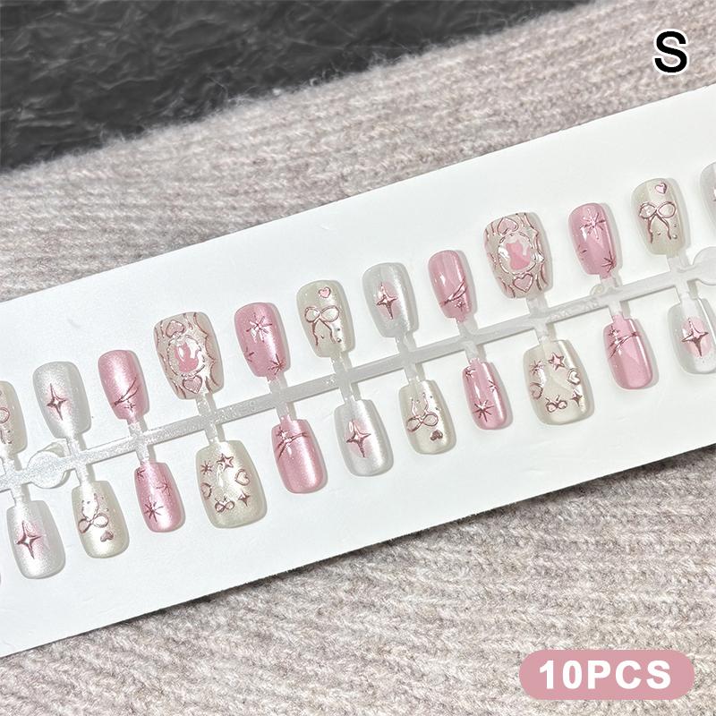 10/30Pcs Oval Fake Nails Art Dyeing Gilding Fake Nails Full Cover Wearable Starlight Design Press On Nails Tips Glitter Aurora