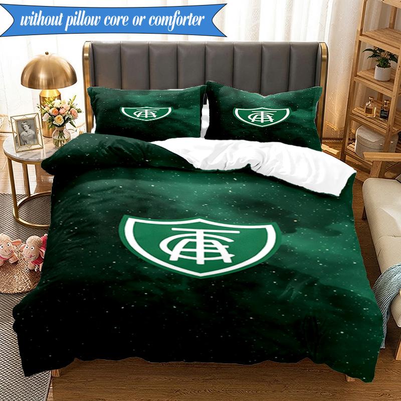 3PCS Green Shield Emblem Design Printed Soft Bedding Set,Including 1pc Duvet Cover And 2pcs Pillowcases Perfect for Bedroom, Dormitory, Fan gift