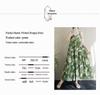 2025 Summer Cotton Linen Patchwork Long Dress with Large Hem and Slimming Fit