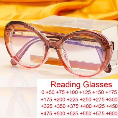 High Quality Large Oval Presbyopic Glasses Women TR90 Anti Blue Light Reading Glasses Dopamine Frames Sweet Cool Eyewear