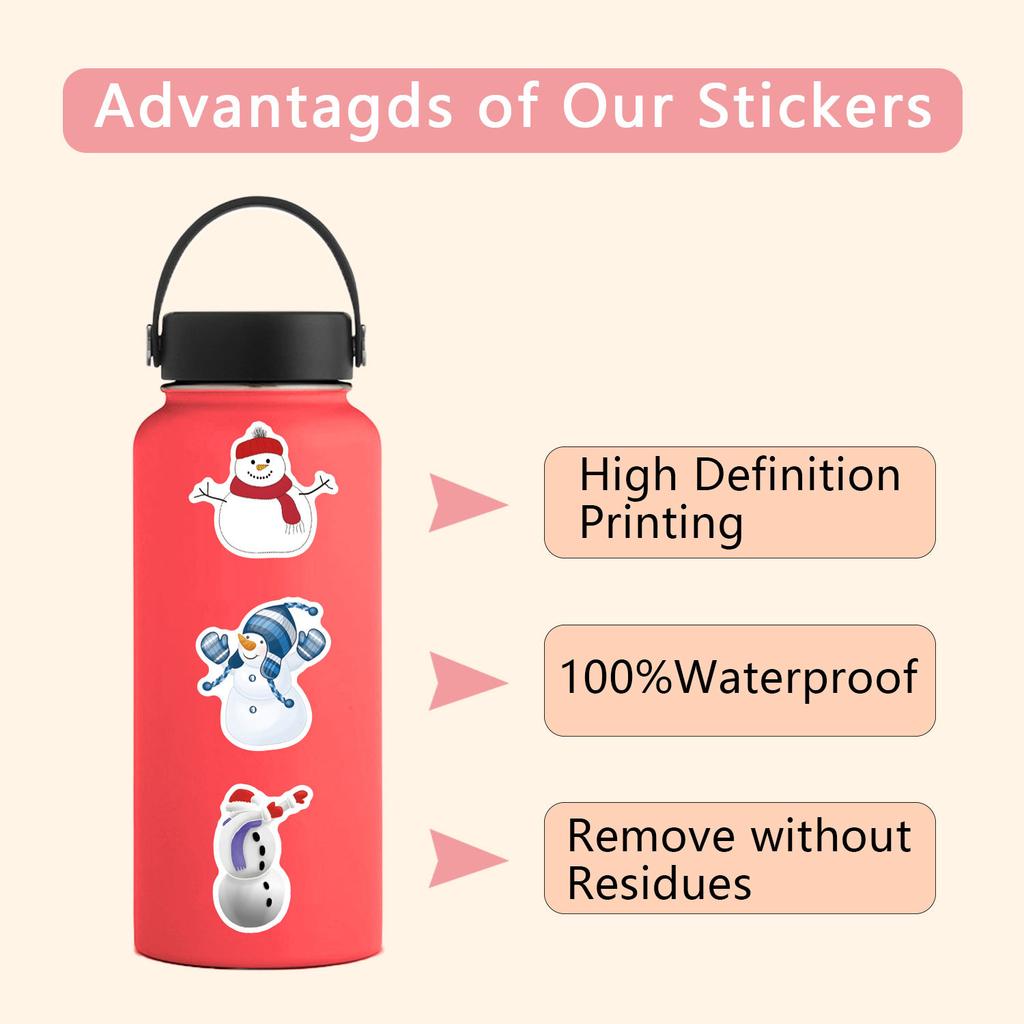 55 Snowman Snowman Graffiti Decals Decorative Scooter Laptop Do-It-Yourself Cartoon Decals Premium Durable Quality
