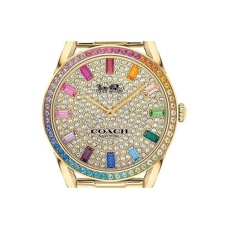 Coach Preston Series Quartz Watch Steel Bracelet 36Mm Gold Dial Women Watches 14503657