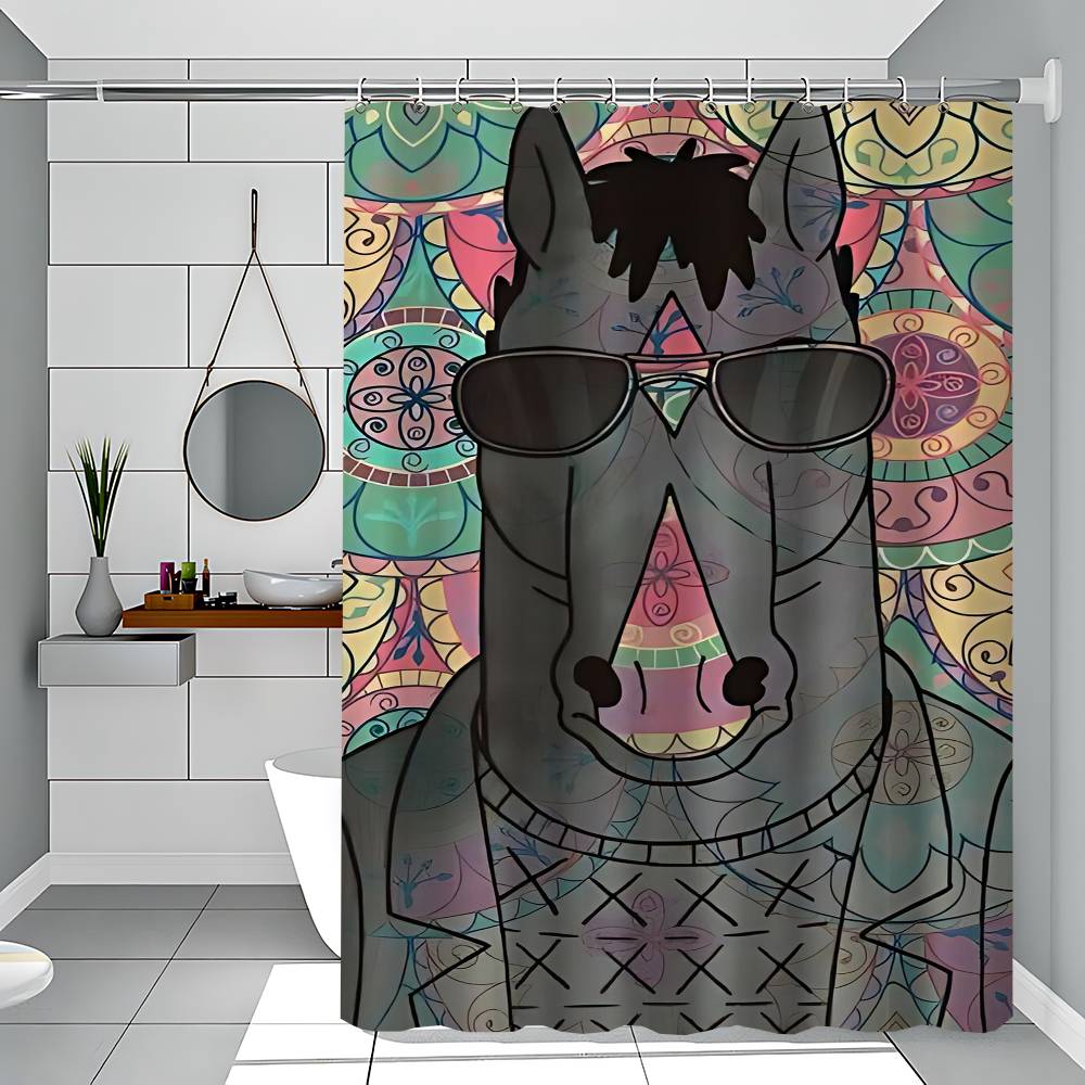 B-BoJack Horseman Art Shower Curtain Summer Beach Bathroom Decorative Shower Curtain, Waterproof