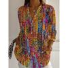 Damenbluse Blumenmuster Aktiv Stilvoll Bluse Reverskragen Bluse Mode Damen Langarmhemd Damenbekleidung Damenbekleidung