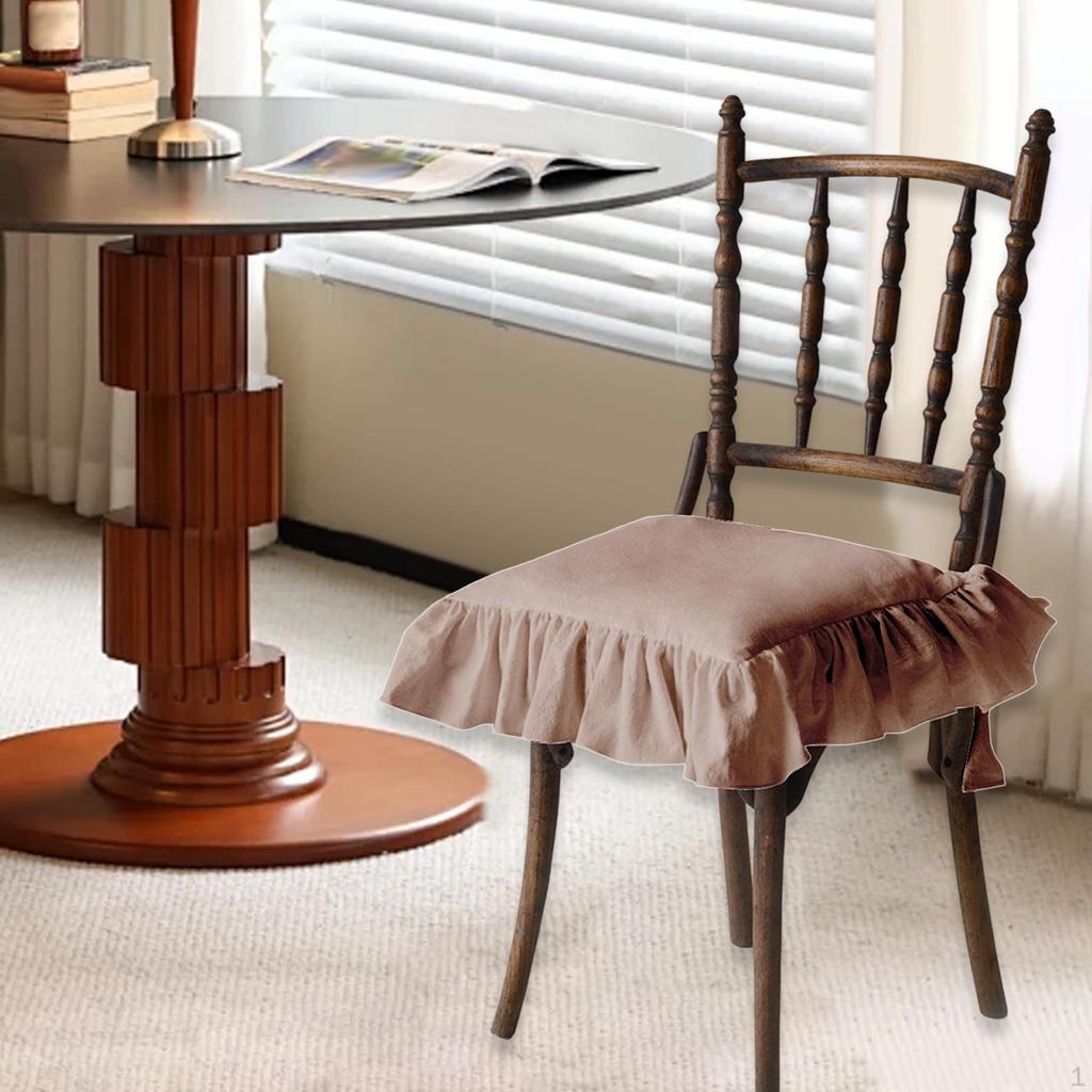 15.75x15.75 Inch Chair Pad with Zipper Closure Cotton Filled Non Slip Cushion for Dining And Kitchen