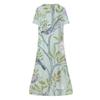 Women's Summer Casual Printing Fashion V-neck Short Sleeved Beach Swing Skirt