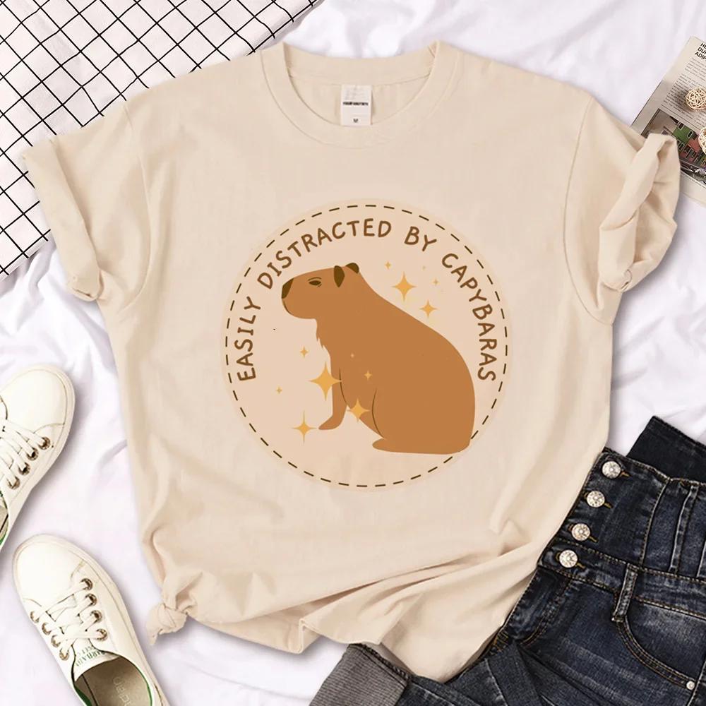Capybara Capybara T-Shirts Herren Y2K Designer Sommer T-Shirt Junge Y2k 2000er Japanische Kleidung Kawaii T-Shirt Grafik-Top Weiblich