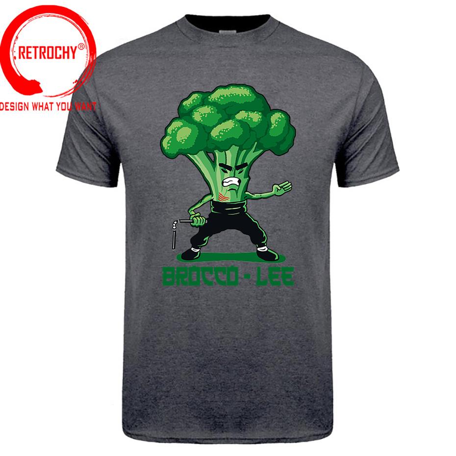 New Anime Brocco Lee T shirt Unisex Funny Vegetable with Nunchucks Tshirt Parody Kung Fu Brucee Lee T shirt Jeet Kune Do tee shirt