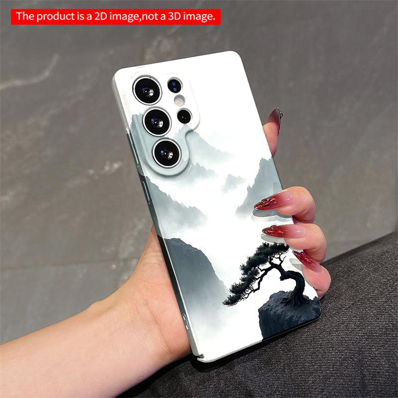 2DFlat Samsung Phone Case Mist-Covered Mountains with Resilient Pine On Cliff Applicable To Galaxy S22 S23 S24 S25ULTRA S26 A12 A13 A14 A15 A16